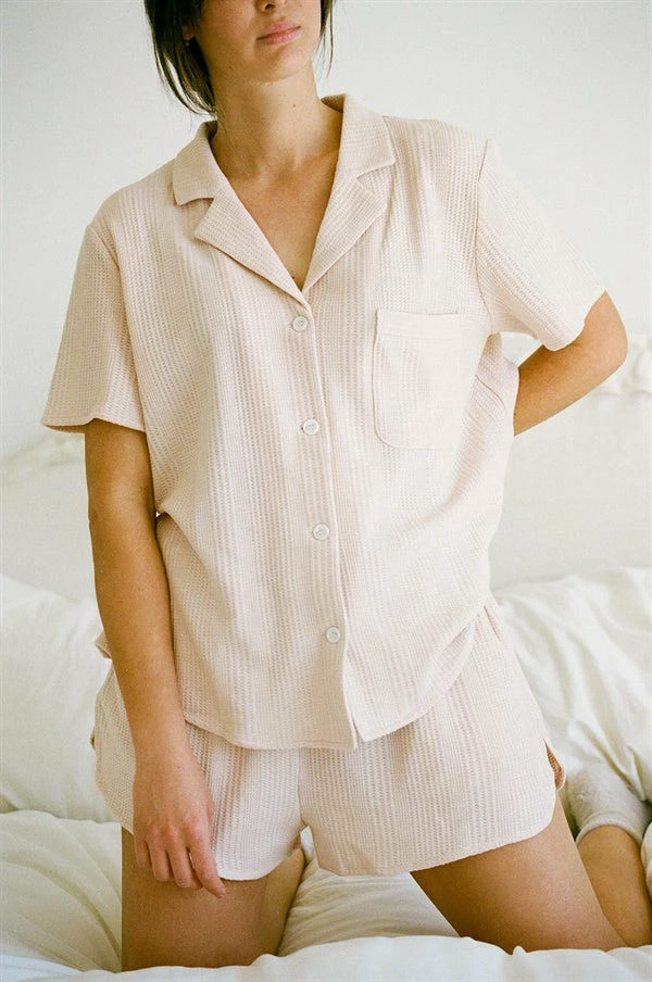 SAMPLE-Siesta PJ Shorts - Musk 1 SAMPLE-Siesta PJ Shorts - Musk