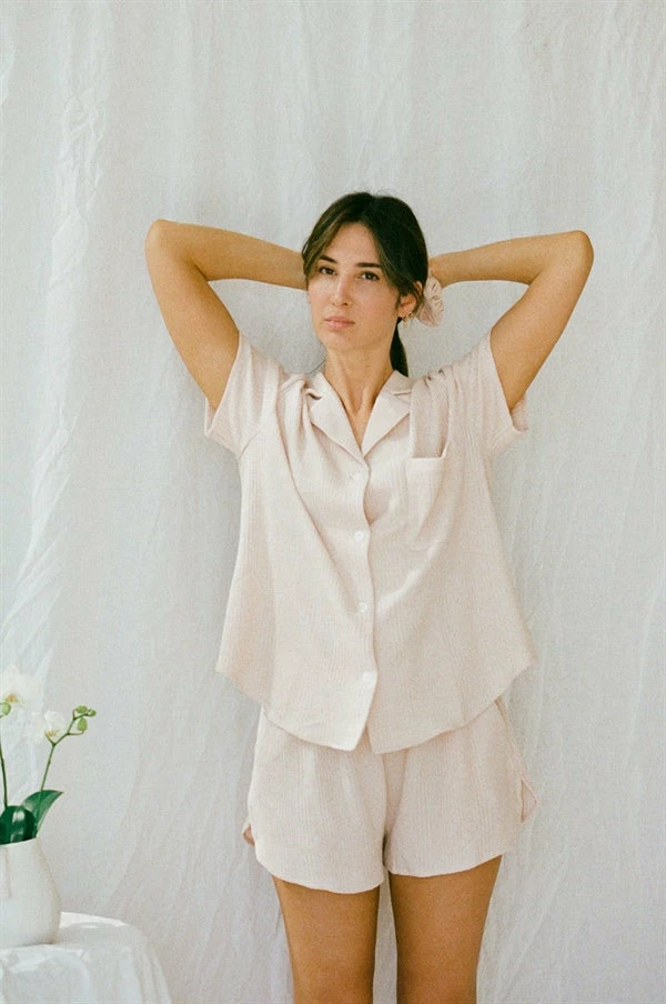 SAMPLE-Siesta PJ Shorts - Musk 2 SAMPLE-Siesta PJ Shorts - Musk - Image 2