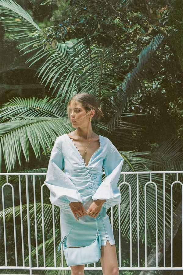 Minna Button Dress - Blue 6 Minna Button Dress - Blue - Image 4