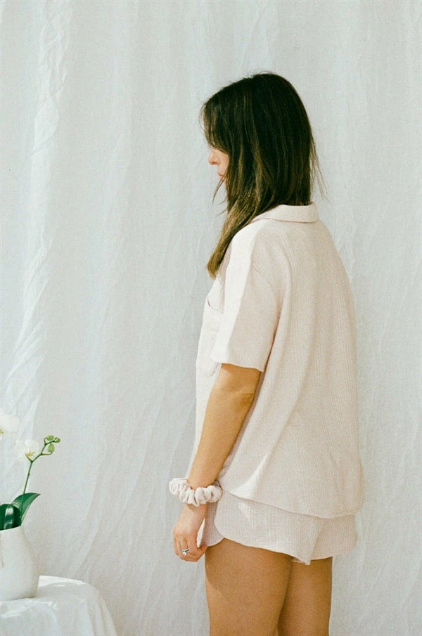 SAMPLE-Siesta PJ Shorts - Musk 4 SAMPLE-Siesta PJ Shorts - Musk - Image 4