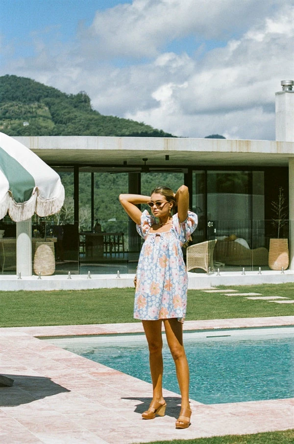 Bambina Dress - Sky Floral 6 Bambina Dress - Sky Floral - Image 4